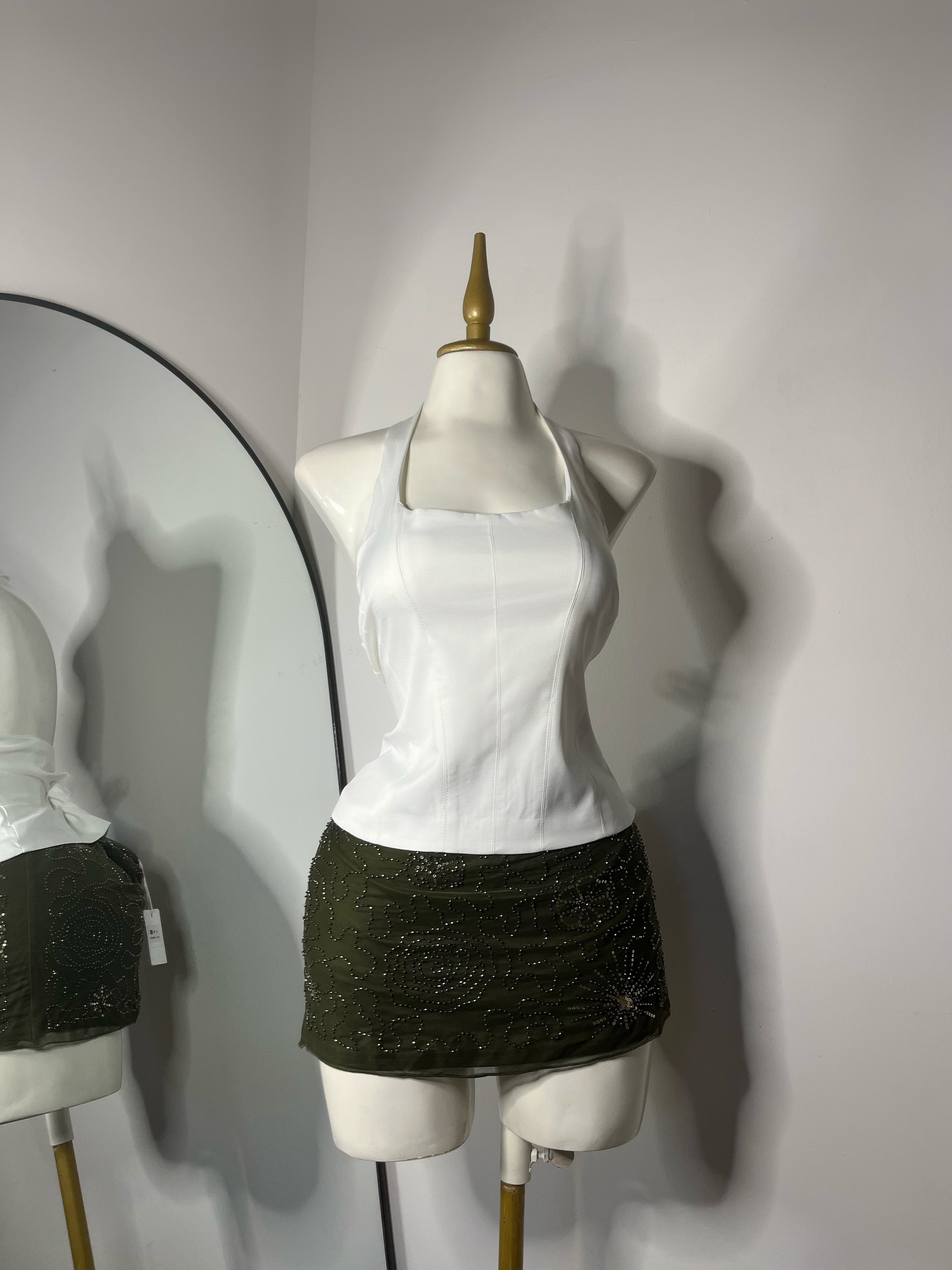 Blusa halter blanca
