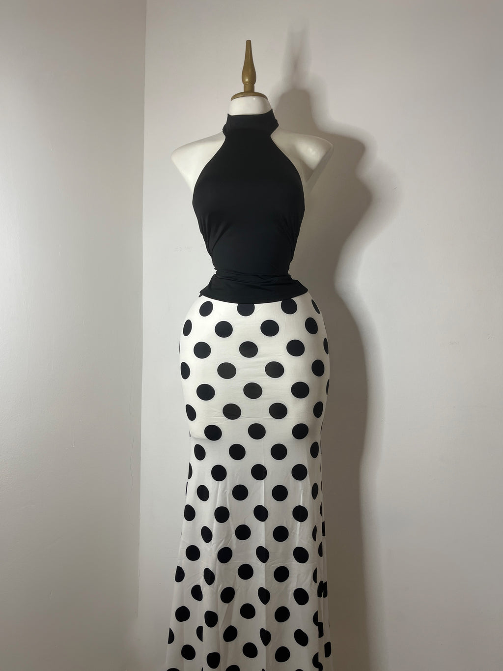 Blusa negra halter spandex