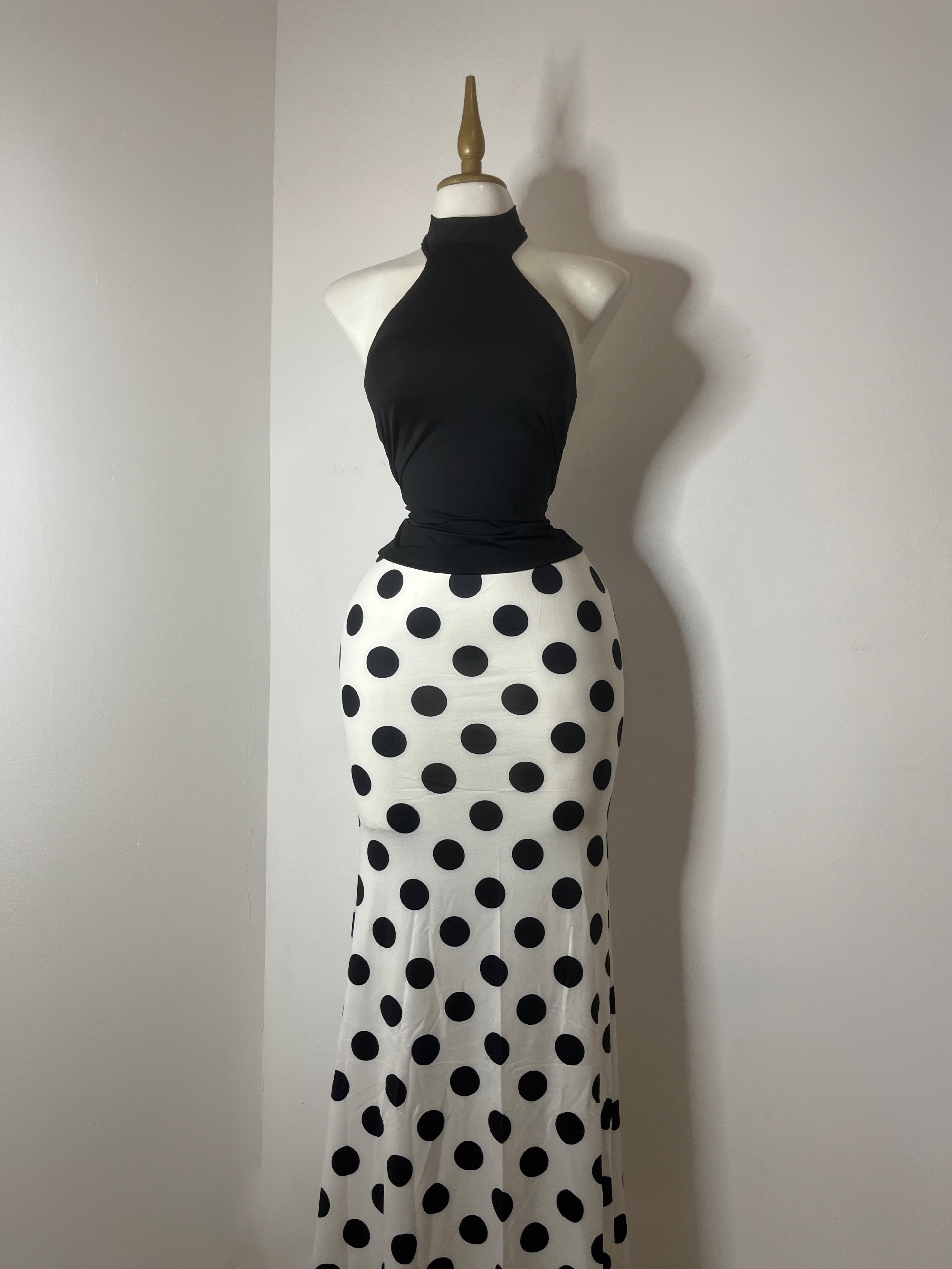 Blusa negra halter spandex