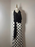Blusa negra drapeada halter