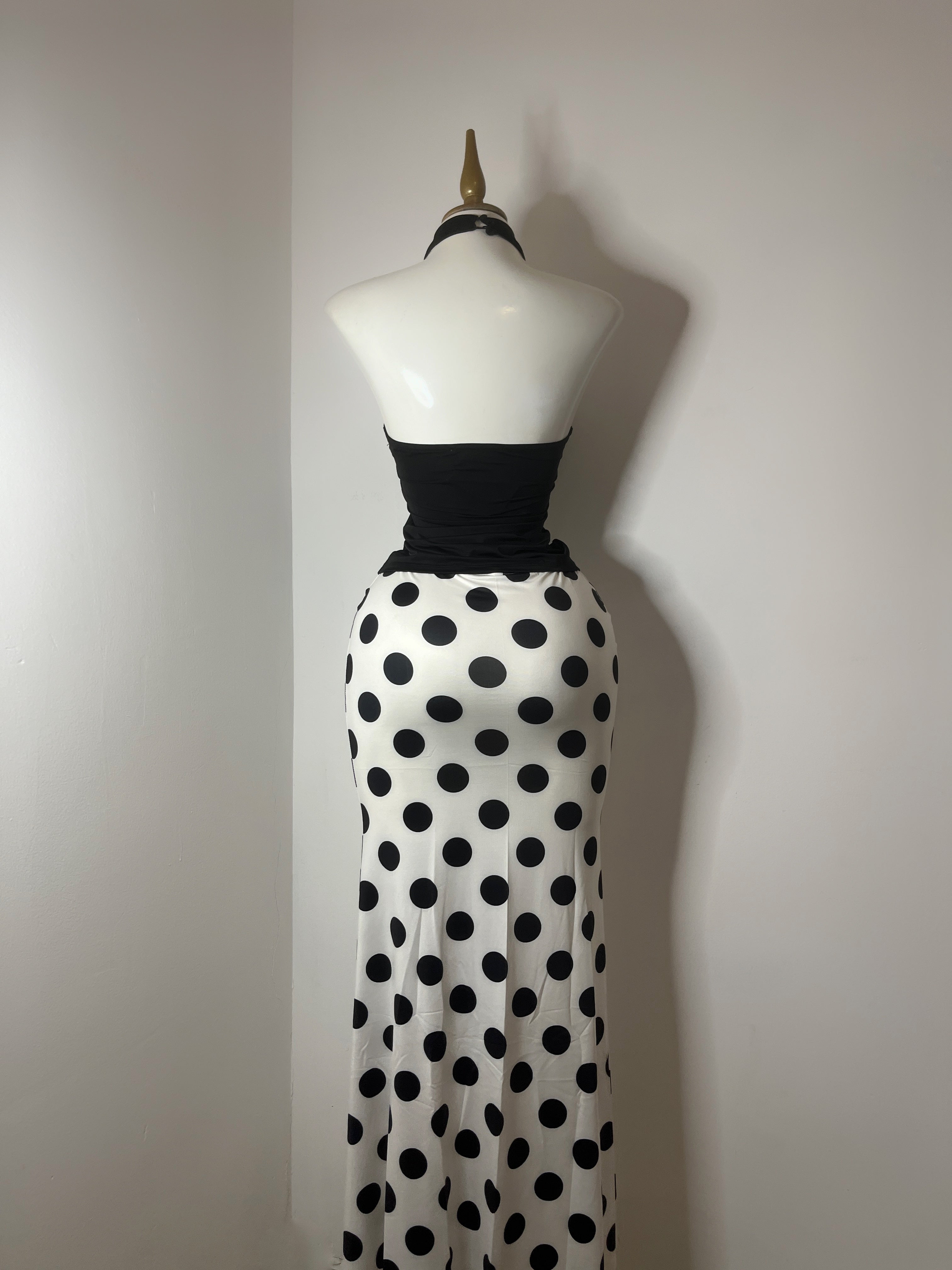 Blusa negra halter spandex