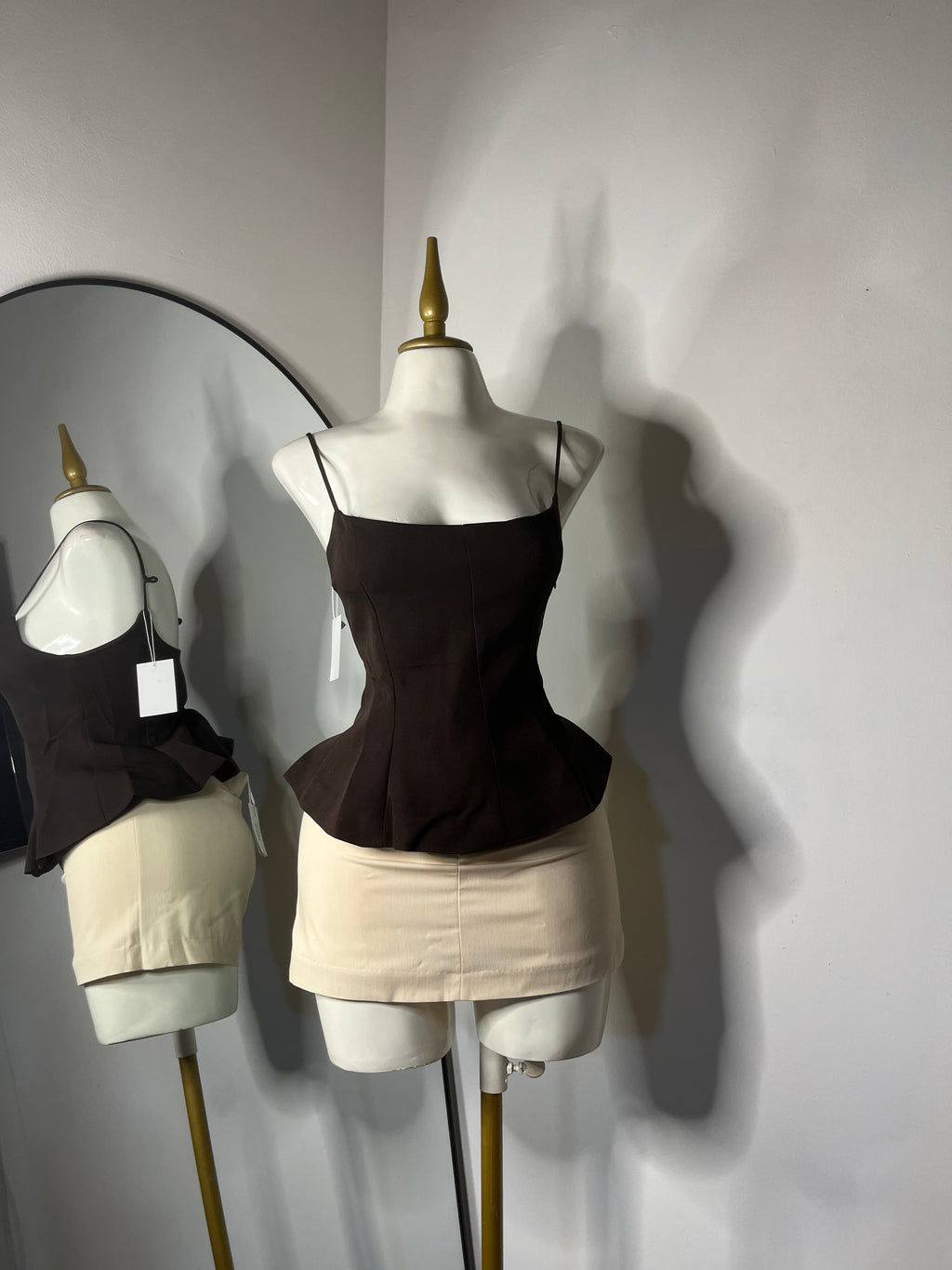 Blusa tirantes café