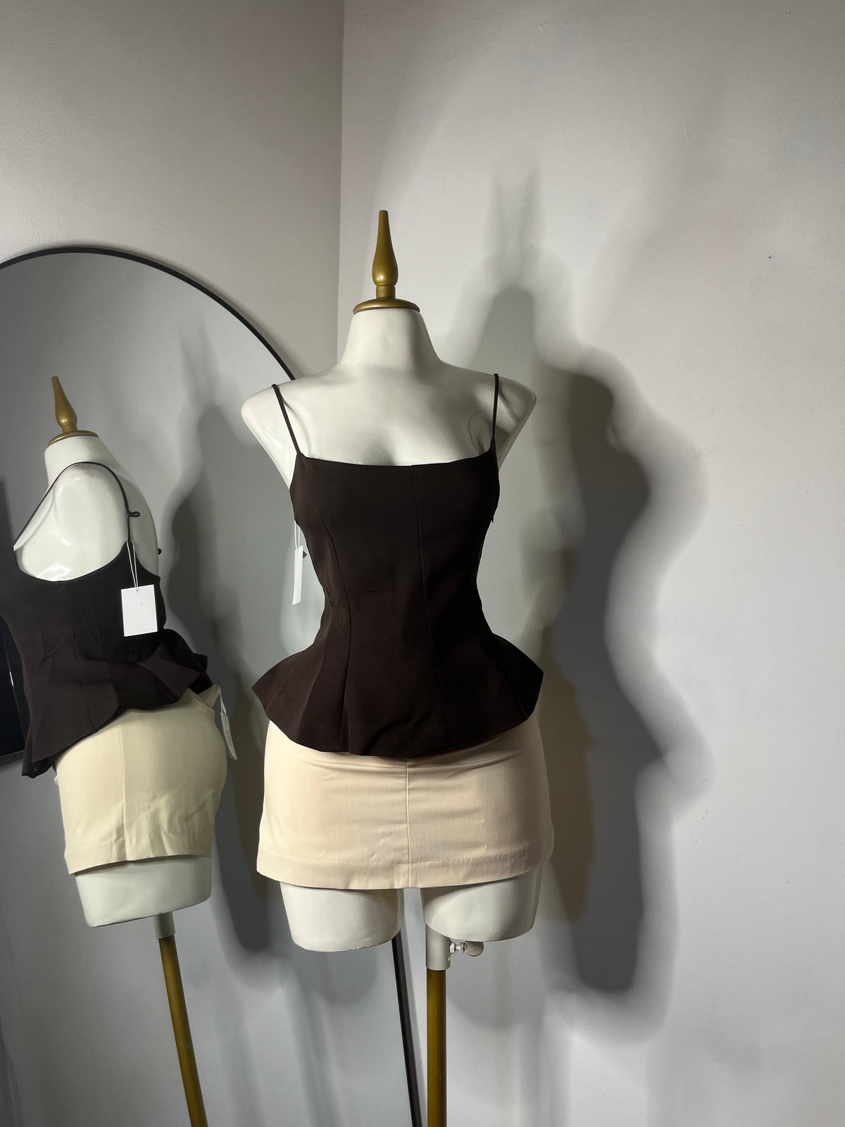 Blusa tirantes café