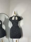 Vestido polka dot negro