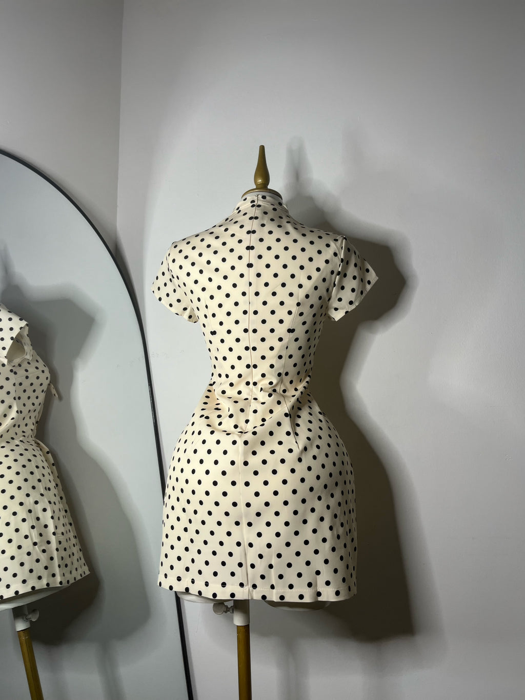Dress polka dot crema