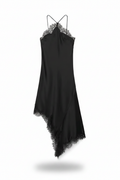 Vestido largo satín encaje