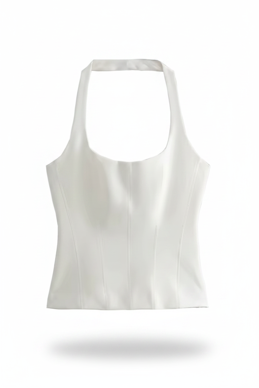 Blusa halter blanca