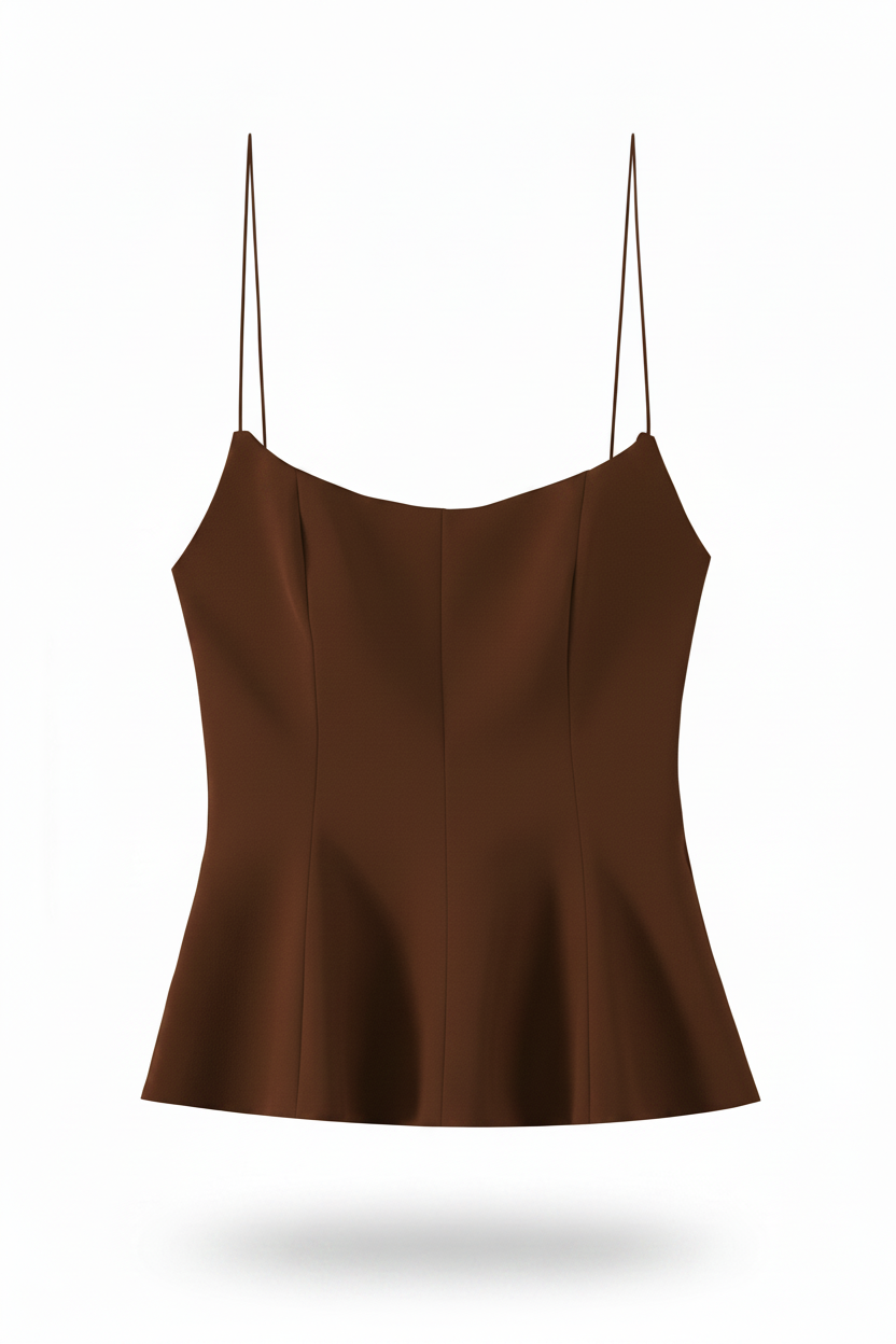 Blusa tirantes café