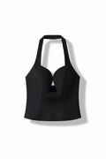 Blusa escote halter negra